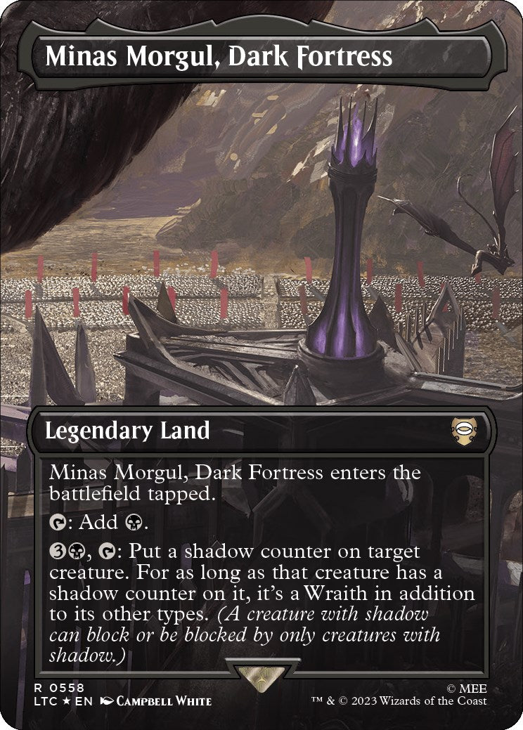 Minas Morgul, Dark Fortress (Borderless) (Surge Foil) [The Lord of the Rings: Tales of Middle-Earth Commander] | Cards and Coasters CA