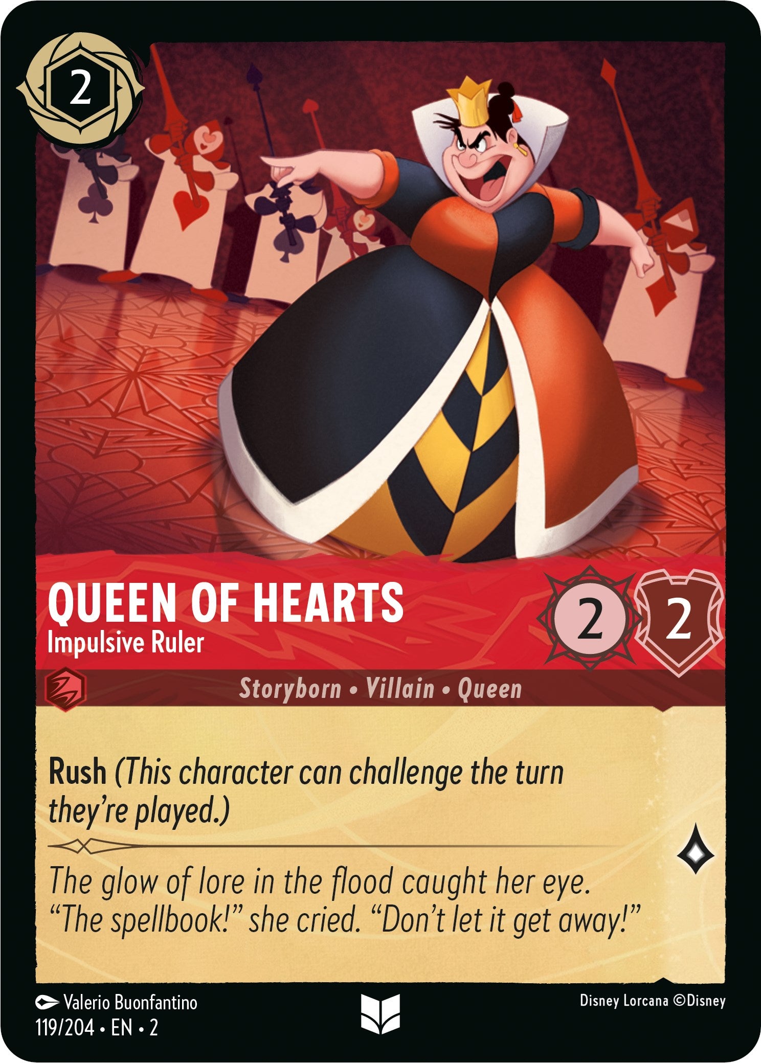 Queen of Hearts - Impulsive Ruler (119/204) [Rise of the Floodborn] | Cards and Coasters CA