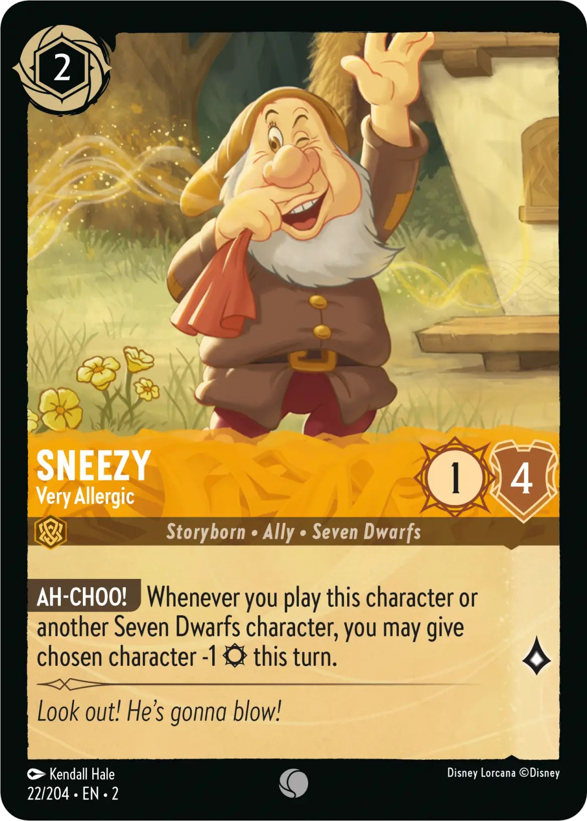 Sneezy - Very Allergic (22/204) [Rise of the Floodborn] | Cards and Coasters CA