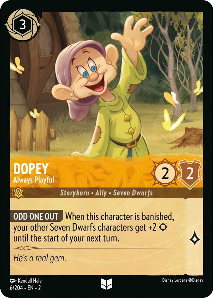 Dopey - Always Playful (6/204) [Rise of the Floodborn] | Cards and Coasters CA