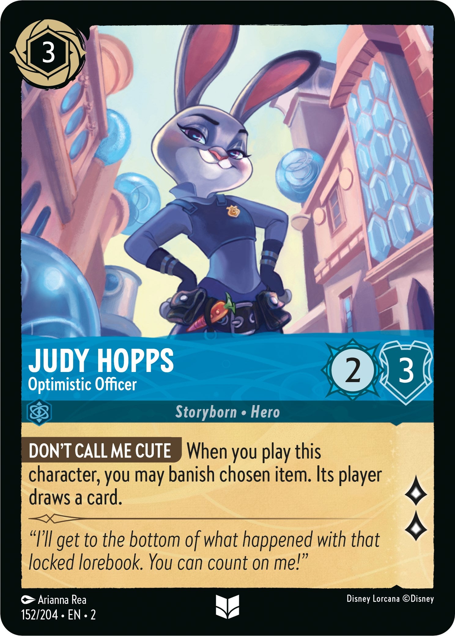 Judy Hopps - Optimistic Officer (152/204) [Rise of the Floodborn] | Cards and Coasters CA