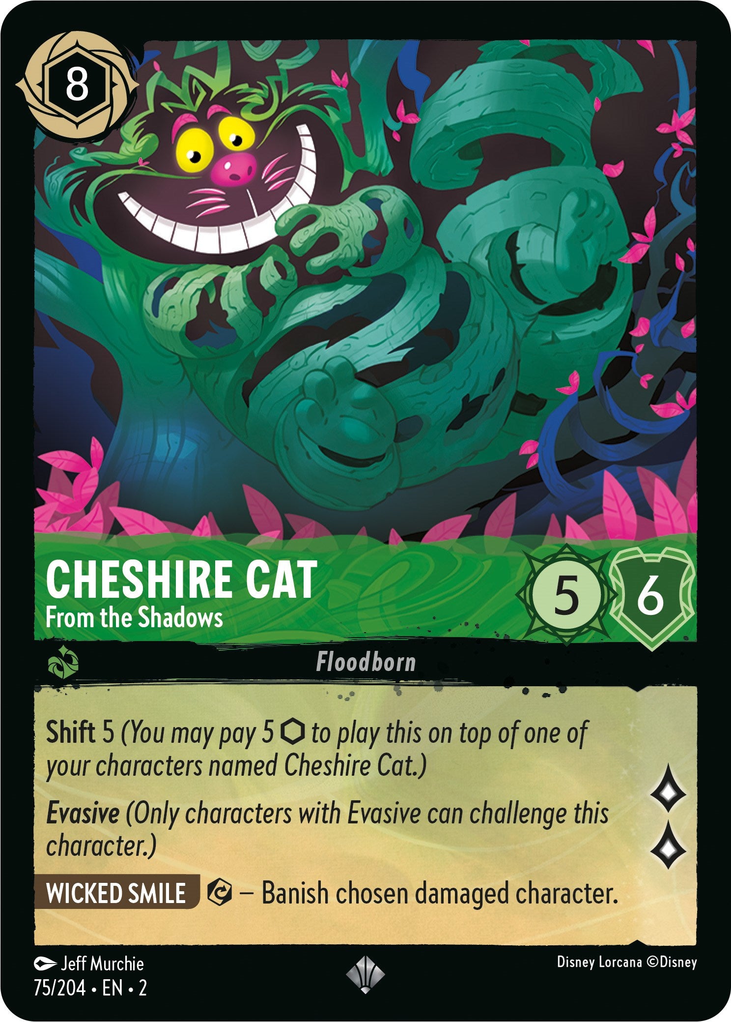 Cheshire Cat - From the Shadows (75/204) [Rise of the Floodborn] | Cards and Coasters CA