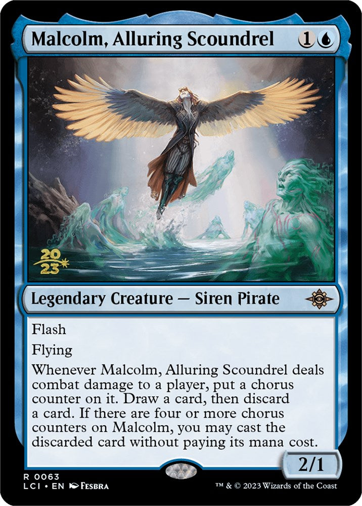 Malcolm, Alluring Scoundrel [The Lost Caverns of Ixalan Prerelease Cards] | Cards and Coasters CA