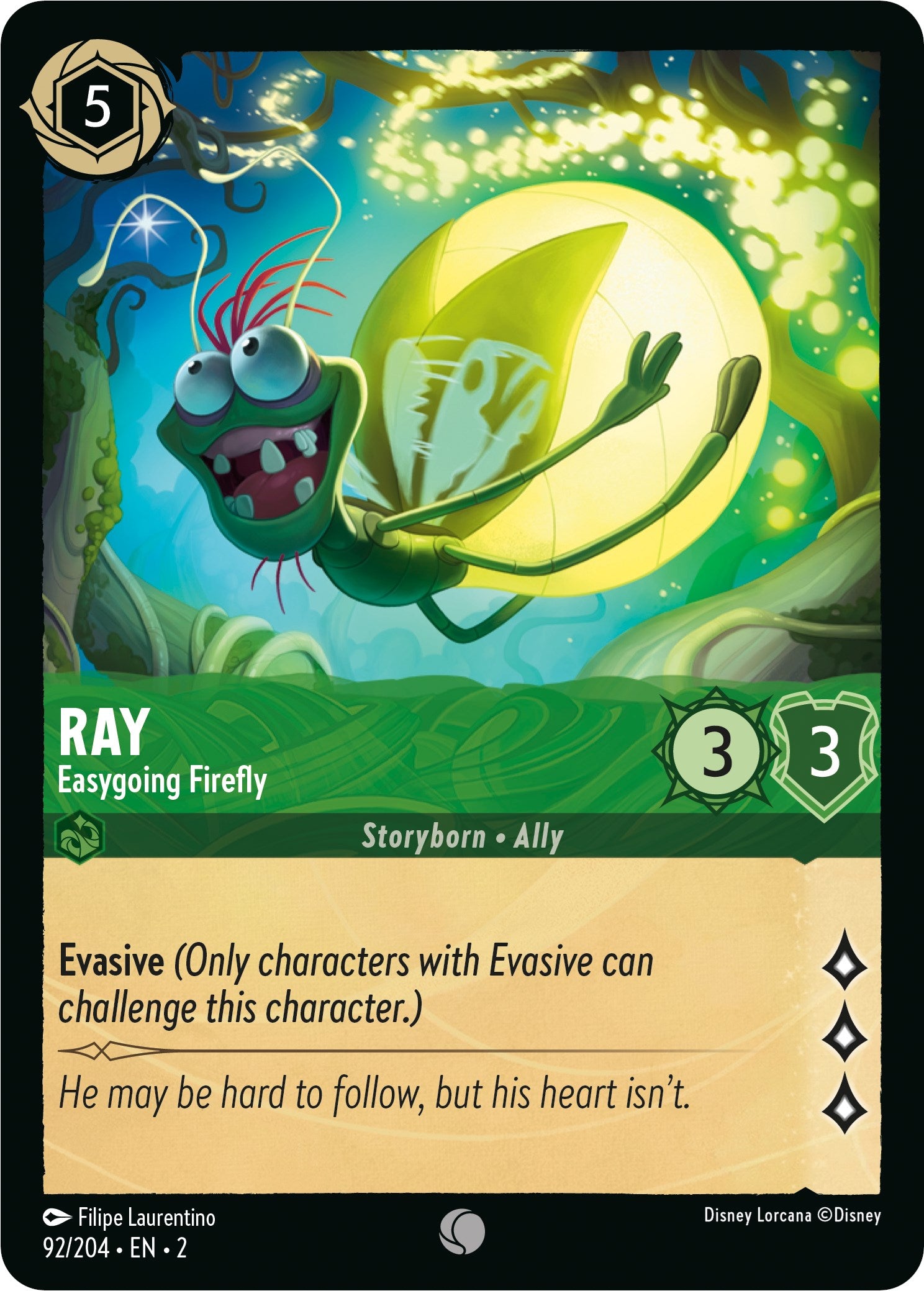 Ray - Easygoing Firefly (92/204) [Rise of the Floodborn] | Cards and Coasters CA