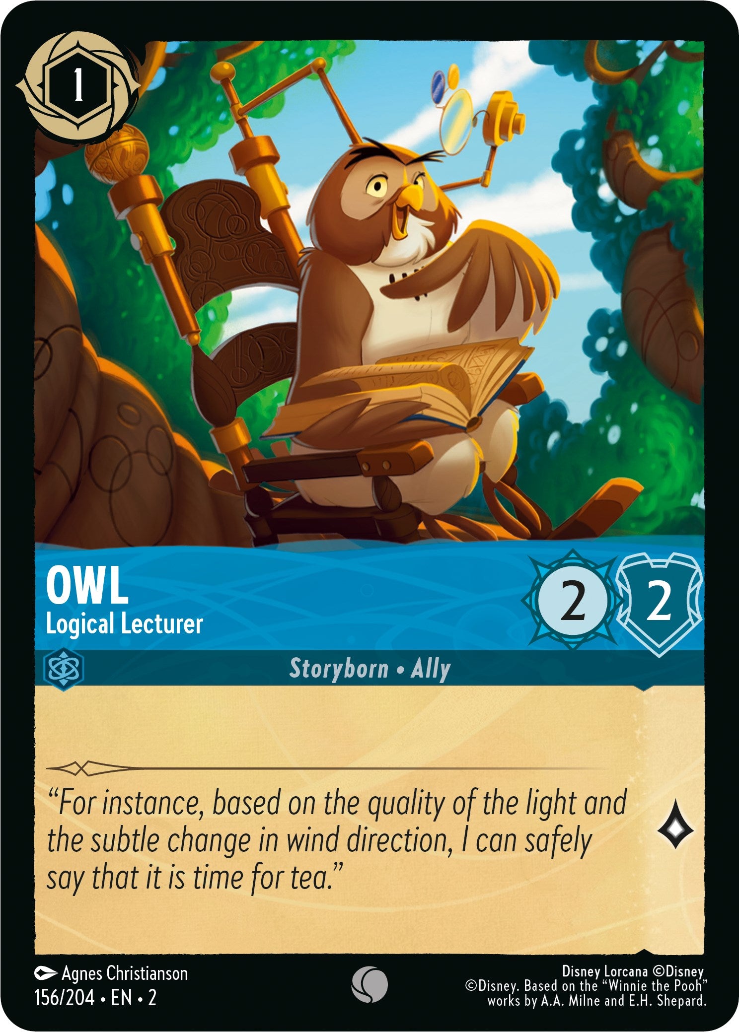 Owl - Logical Lecturer (156/204) [Rise of the Floodborn] | Cards and Coasters CA