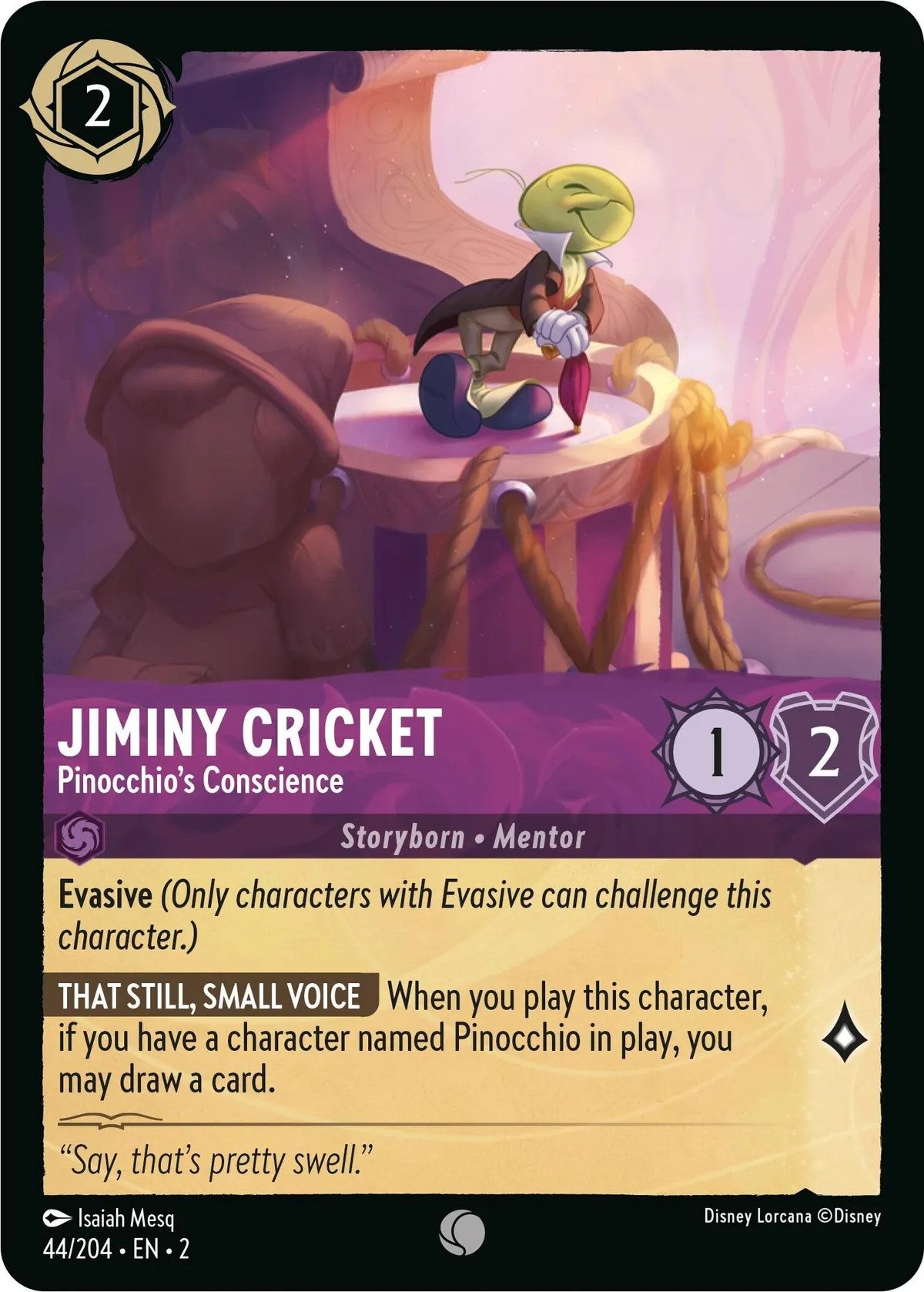 Jiminy Cricket - Pinocchio's Conscience (44/204) [Rise of the Floodborn] | Cards and Coasters CA