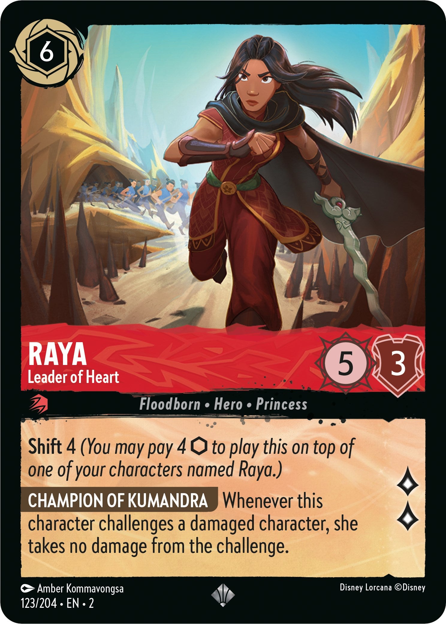 Raya - Leader of Heart (123/204) [Rise of the Floodborn] | Cards and Coasters CA