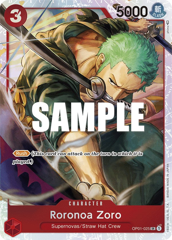 Roronoa Zoro (OP01-025) (Ultra Deck: The Three Captains) [One Piece Promotion Cards] | Cards and Coasters CA