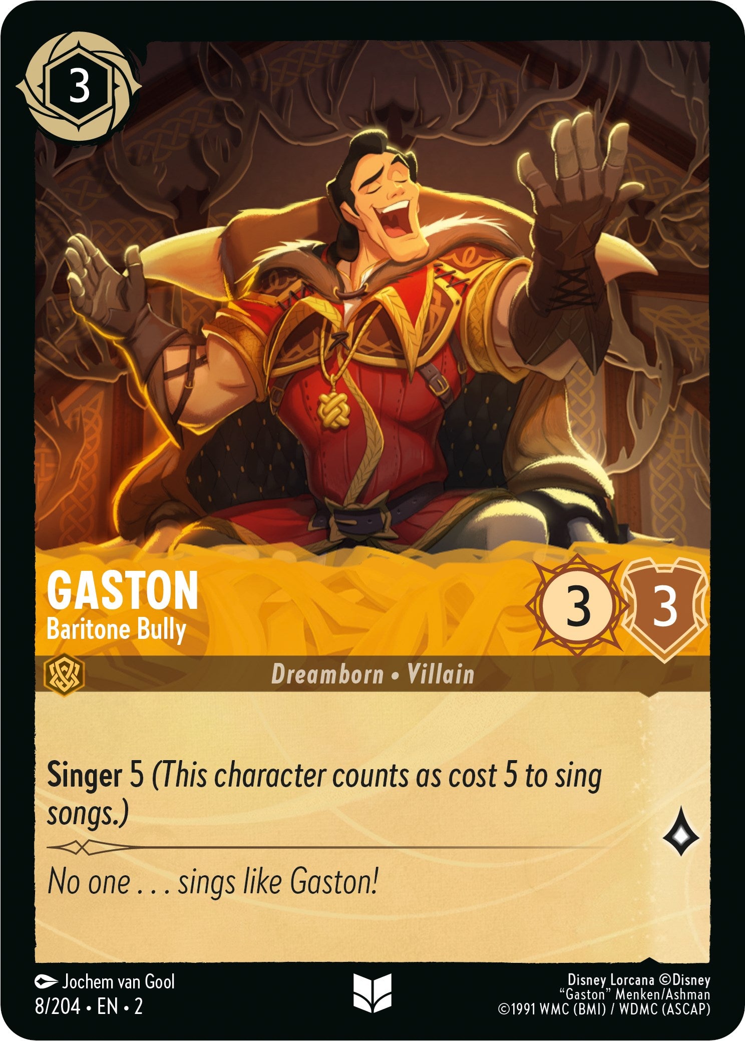 Gaston - Baritone Bully (8/204) [Rise of the Floodborn] | Cards and Coasters CA