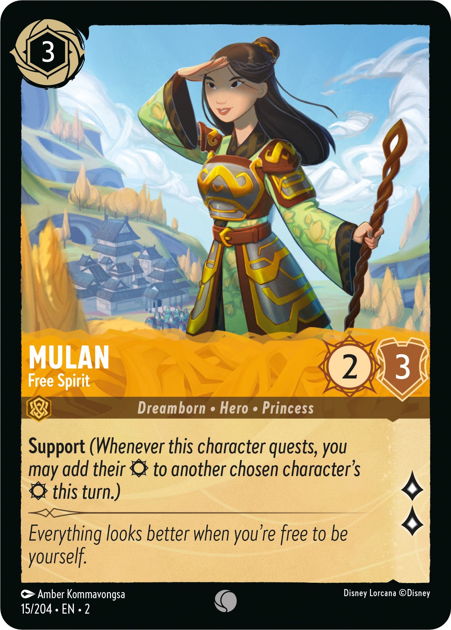 Mulan - Free Spirit (15/204) [Rise of the Floodborn] | Cards and Coasters CA