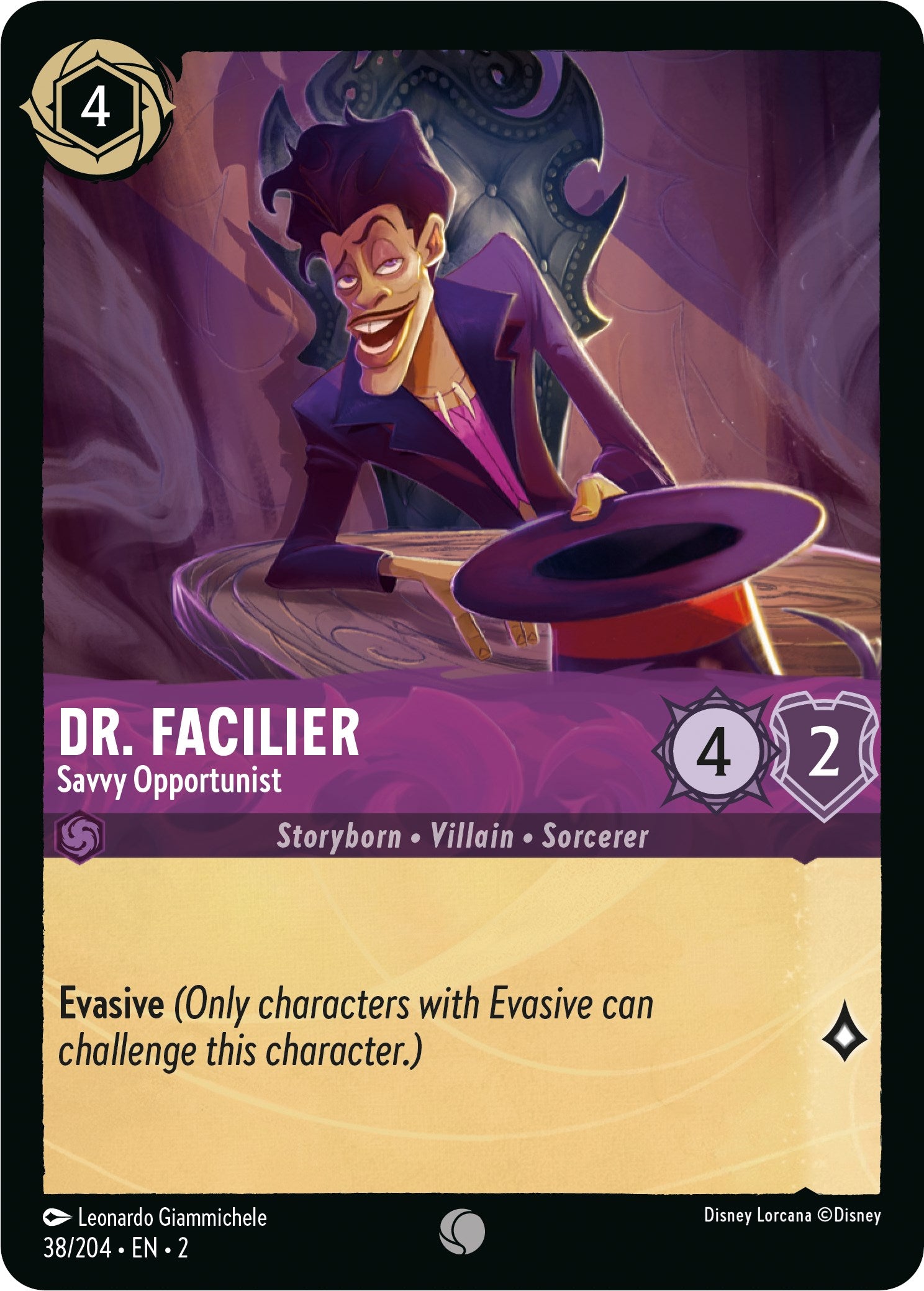 Dr. Facilier - Savvy Opportunist (38/204) [Rise of the Floodborn] | Cards and Coasters CA