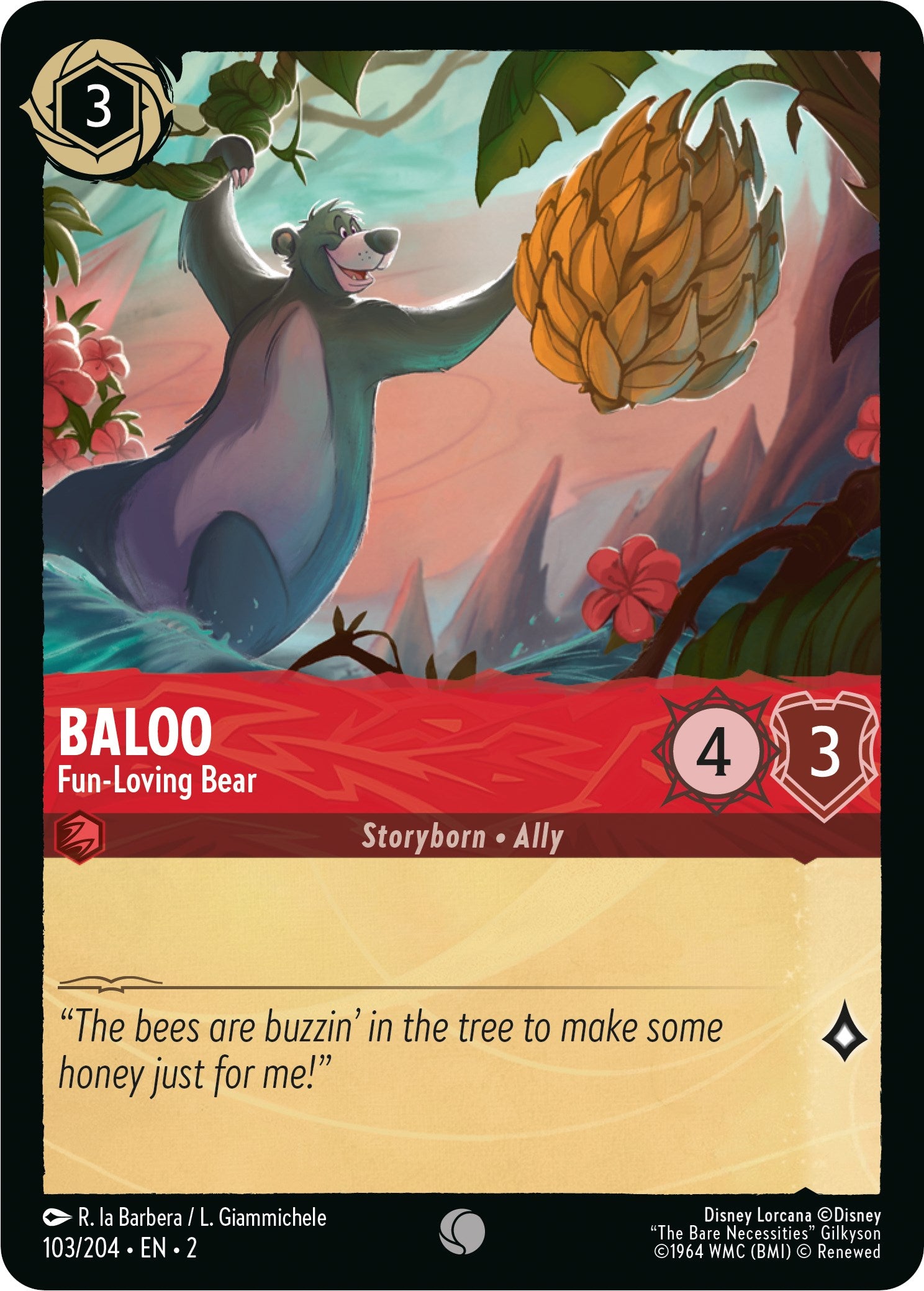 Baloo - Fun-Loving Bear (103/204) [Rise of the Floodborn] | Cards and Coasters CA