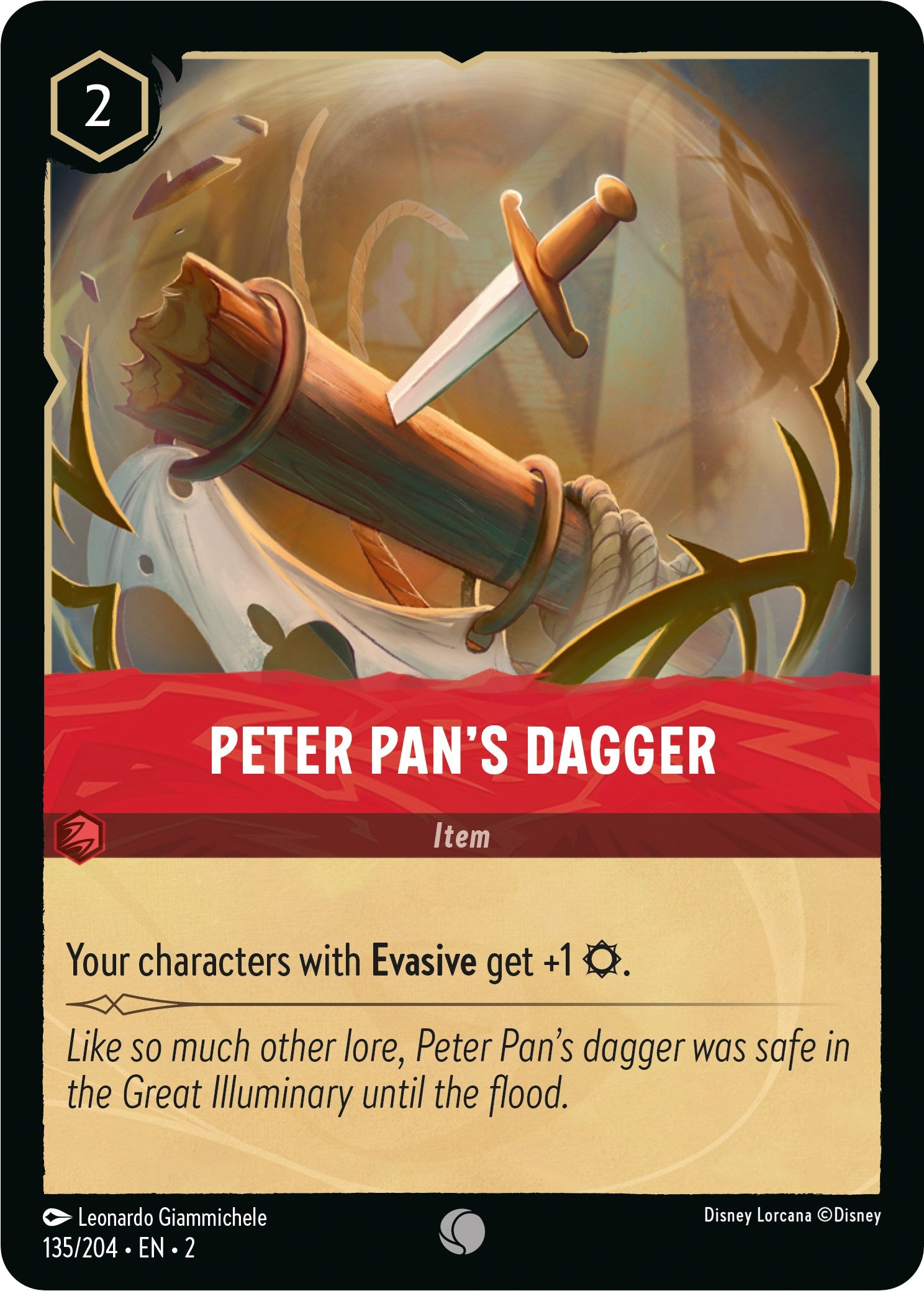 Peter Pan's Dagger (135/204) [Rise of the Floodborn] | Cards and Coasters CA