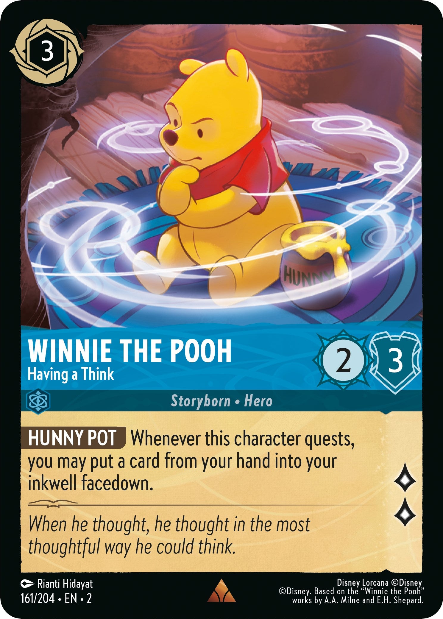 Winnie the Pooh - Having a Think (161/204) [Rise of the Floodborn] | Cards and Coasters CA