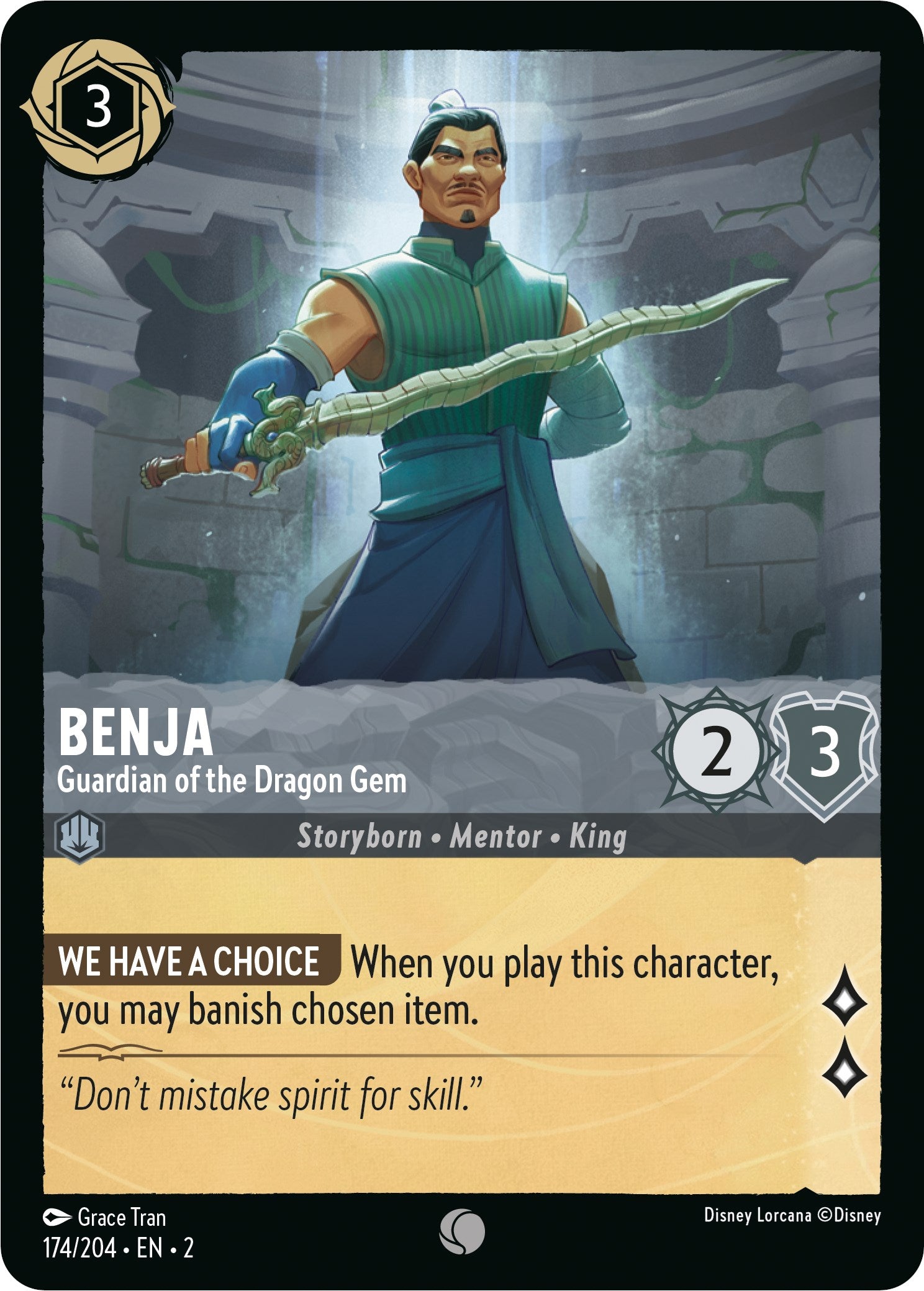 Benja - Guardian of the Dragon Gem (174/204) [Rise of the Floodborn] | Cards and Coasters CA