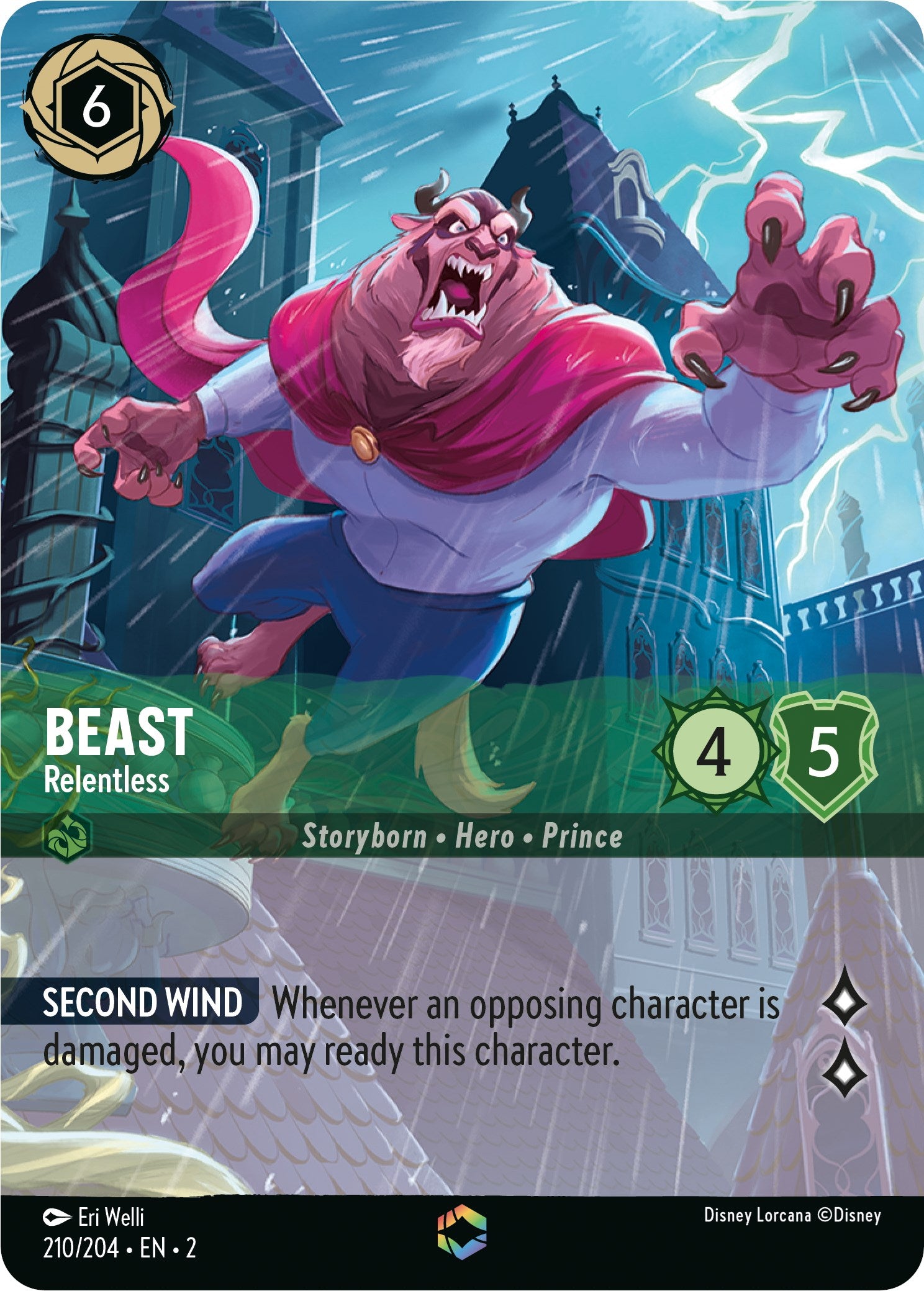 Beast - Relentless (Enchanted) (210/204) [Rise of the Floodborn] | Cards and Coasters CA