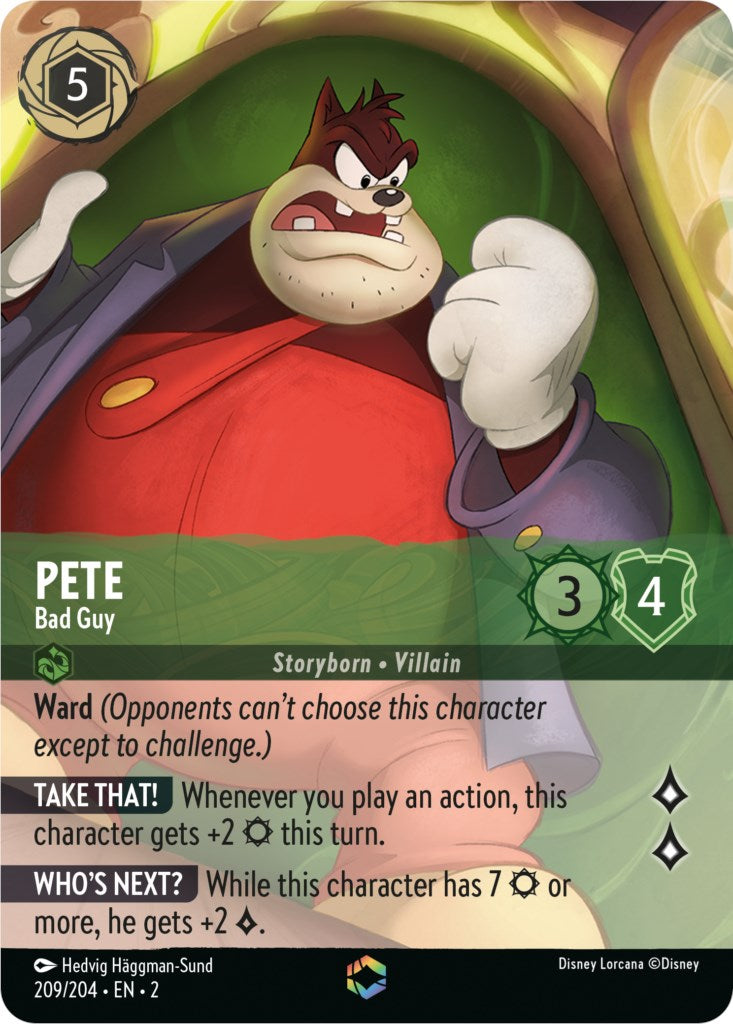 Pete - Bad Guy (Enchanted) (209/204) [Rise of the Floodborn] | Cards and Coasters CA