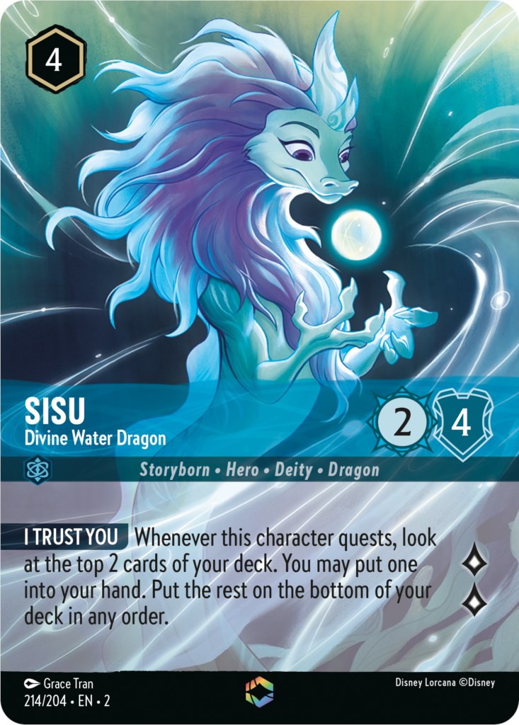 Sisu - Divine Water Dragon (Enchanted) (214/204) [Rise of the Floodborn] | Cards and Coasters CA