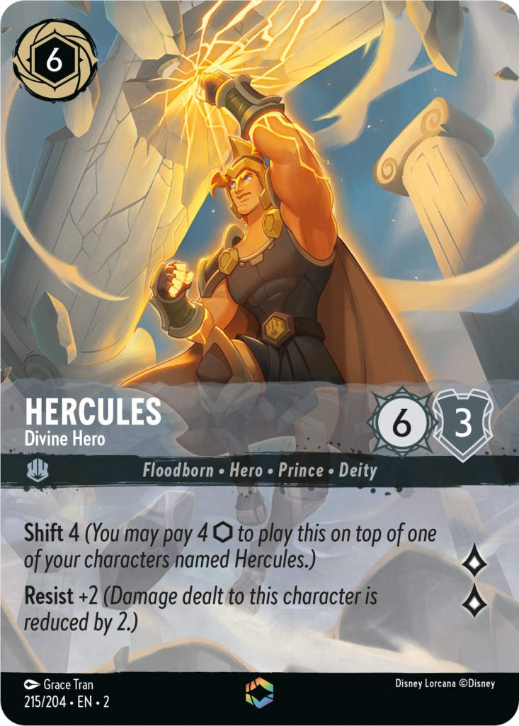 Hercules - Divine Hero (Enchanted) (215/204) [Rise of the Floodborn] | Cards and Coasters CA