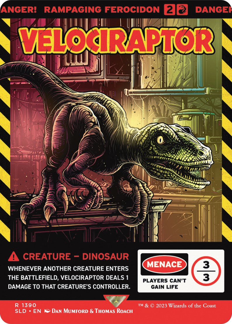 Velociraptor - Rampaging Ferocidon [Secret Lair Drop Series] | Cards and Coasters CA