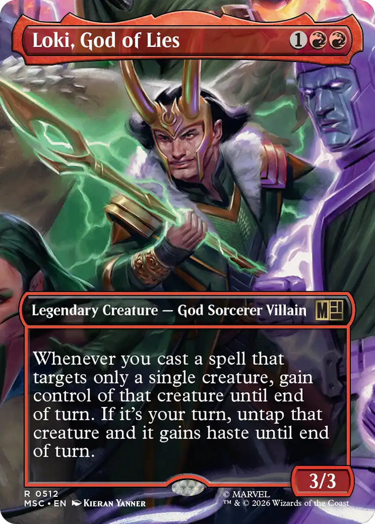 Loki, God of Lies (Borderless) [Marvel Super Heroes Commander] | Cards and Coasters CA
