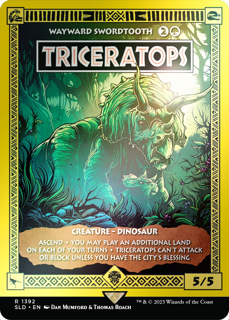 Triceratops - Wayward Swordtooth (Rainbow Foil) [Secret Lair Drop Series] | Cards and Coasters CA