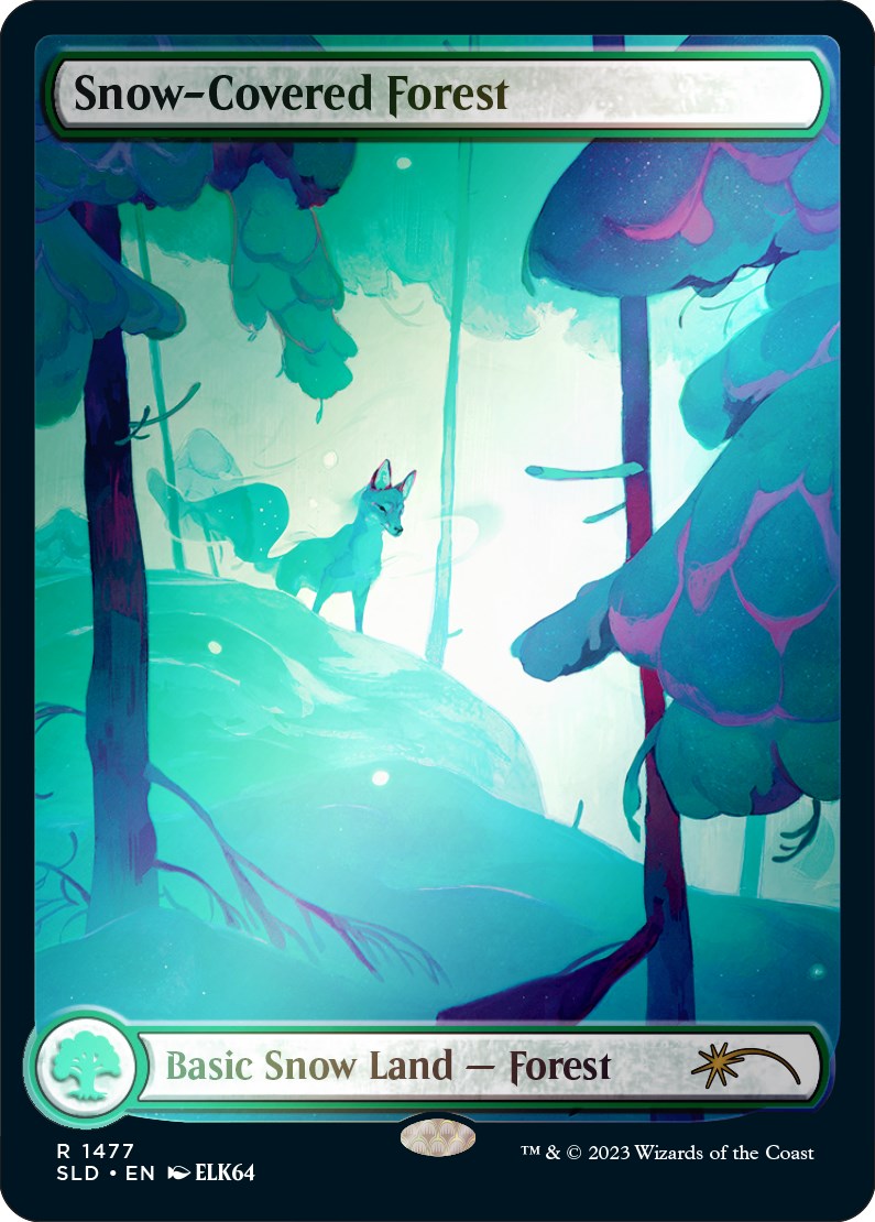 Snow-Covered Forest (1477) (Rainbow Foil) [Secret Lair Drop Series] | Cards and Coasters CA