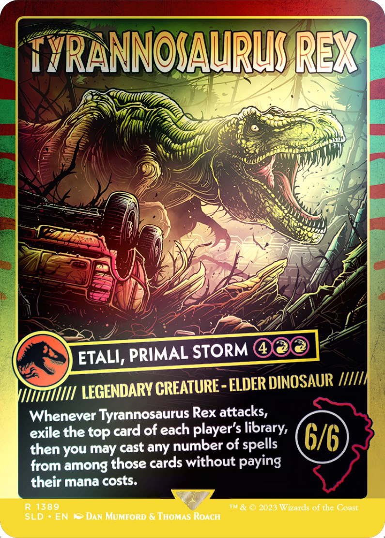 Tyrannosaurus Rex - Etali, Primal Storm (Rainbow Foil) [Secret Lair Drop Series] | Cards and Coasters CA