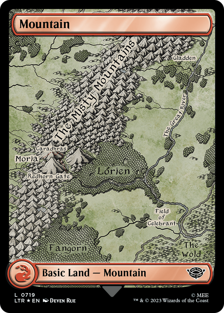 Mountain (719) (Surge Foil) [The Lord of the Rings: Tales of Middle-Earth] | Cards and Coasters CA