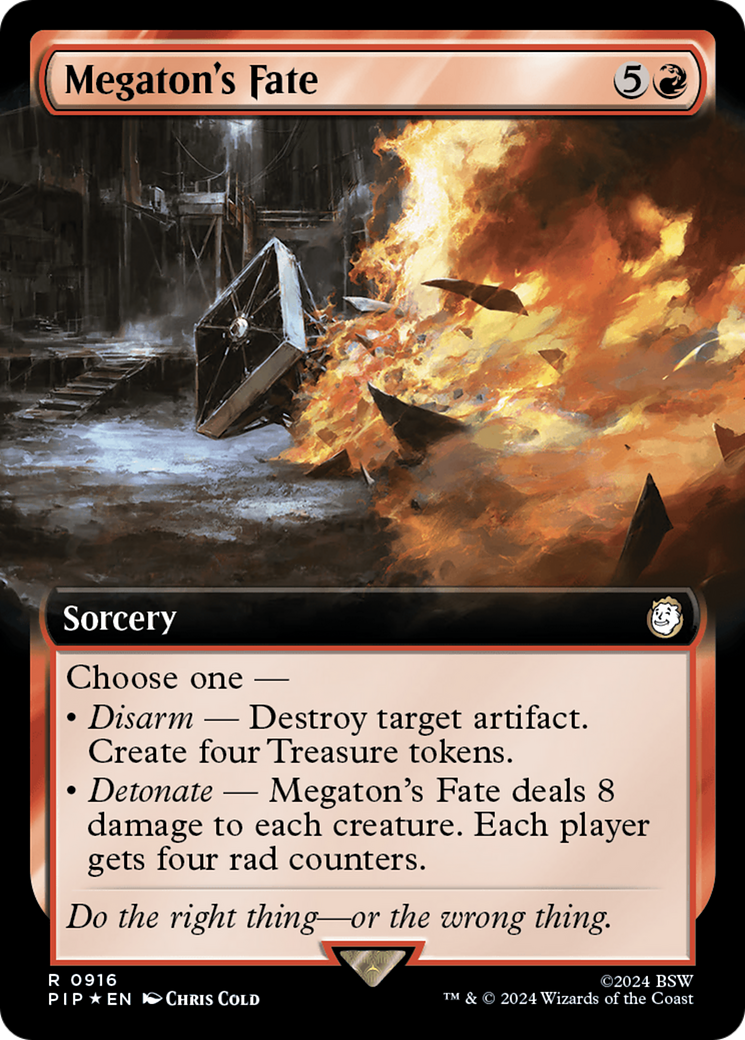 Megaton's Fate (Extended Art) (Surge Foil) [Fallout] | Cards and Coasters CA
