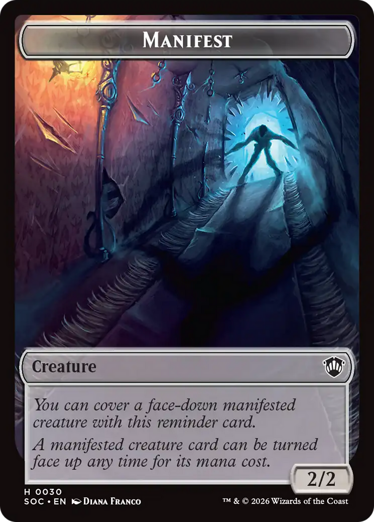 Elemental (0020) // Manifest Double-Sided Token [Secrets of Strixhaven Commander Tokens] | Cards and Coasters CA