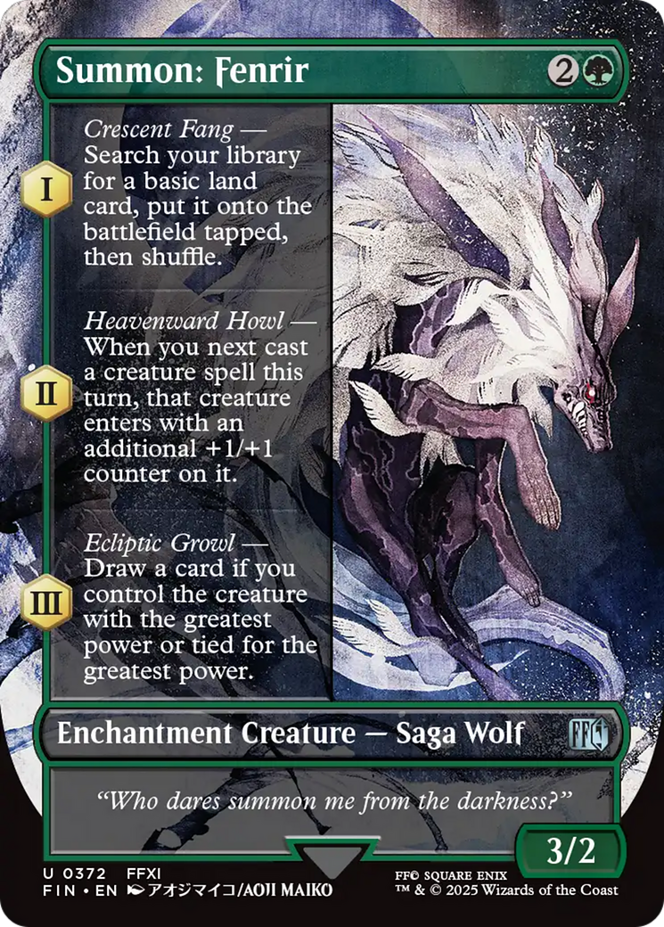 Summon: Fenrir (Borderless) [FINAL FANTASY] | Cards and Coasters CA