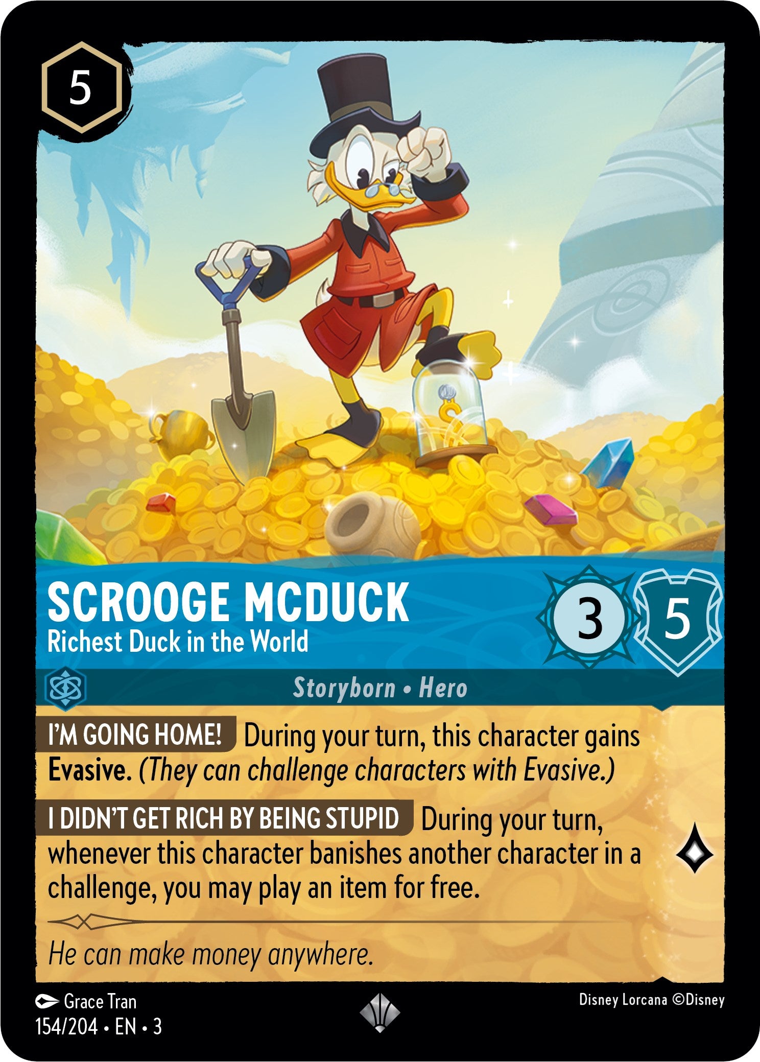 Scrooge McDuck - Richest Duck in the World (154/204) [Into the Inklands] | Cards and Coasters CA