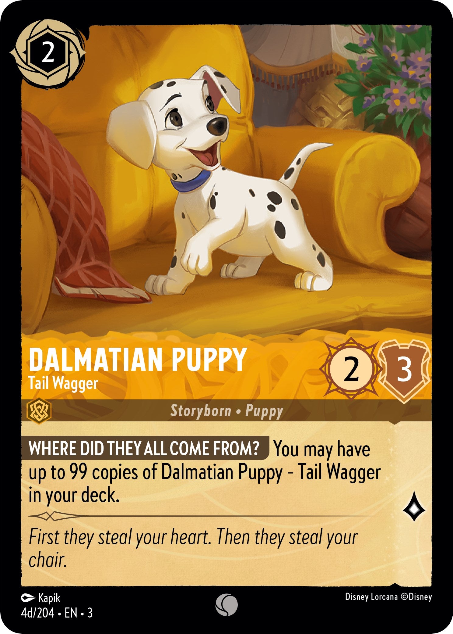 Dalmatian Puppy - Tail Wagger (4d) (4d/204) [Into the Inklands] | Cards and Coasters CA