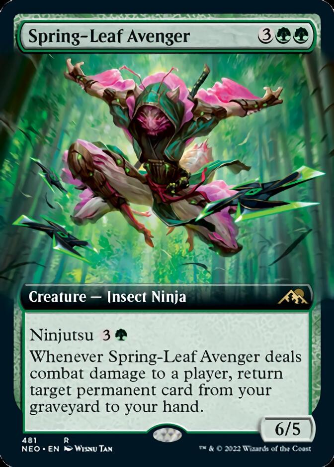 Spring-Leaf Avenger (Extended Art) [Kamigawa: Neon Dynasty] | Cards and Coasters CA