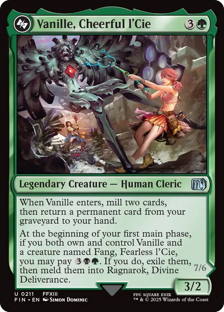 Vanille, Cheerful l'Cie // Ragnarok, Divine Deliverance [FINAL FANTASY] | Cards and Coasters CA