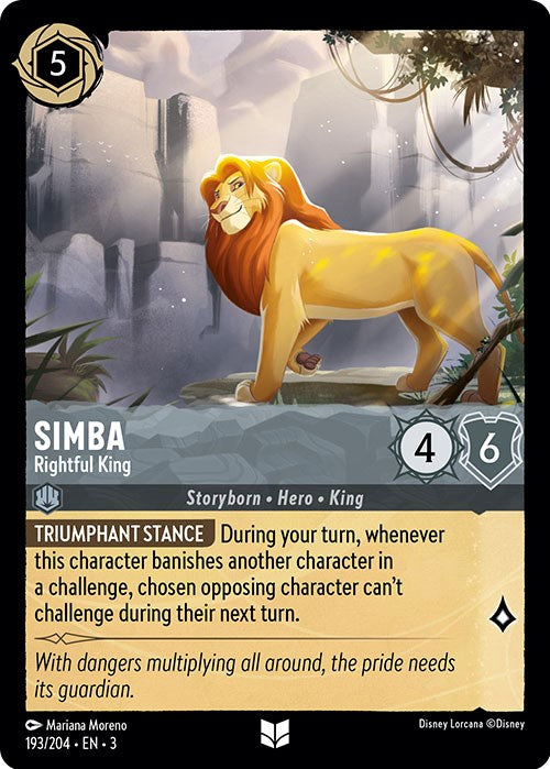 Simba - Rightful King (193/204) [Into the Inklands] | Cards and Coasters CA