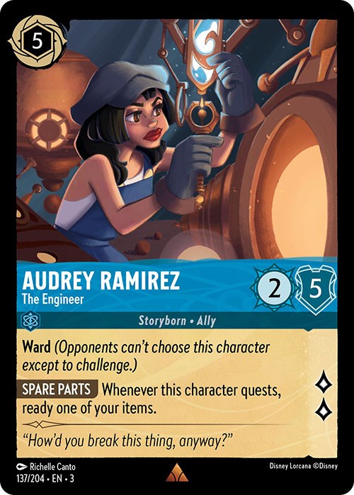 Audrey Ramirez - The Engineer (137/204) [Into the Inklands] | Cards and Coasters CA