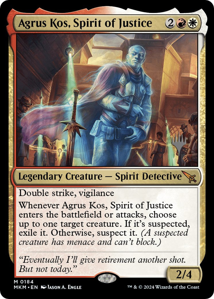 Agrus Kos, Spirit of Justice (Promo Pack) [Murders at Karlov Manor Promos] | Cards and Coasters CA