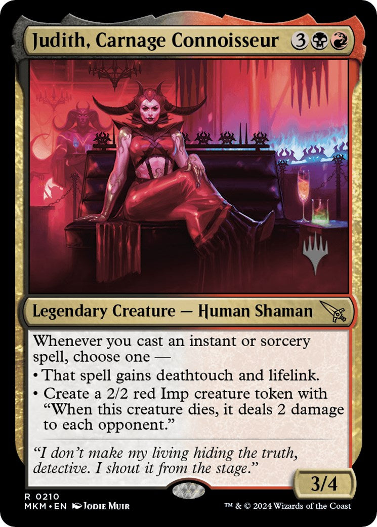 Judith, Carnage Connoisseur (Promo Pack) [Murders at Karlov Manor Promos] | Cards and Coasters CA