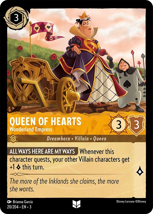 Queen of Hearts - Wonderland Empress (20/204) [Into the Inklands] | Cards and Coasters CA