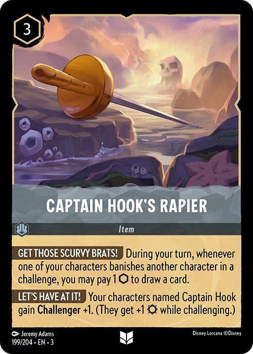 Captain Hook's Rapier (199/204) [Into the Inklands] | Cards and Coasters CA