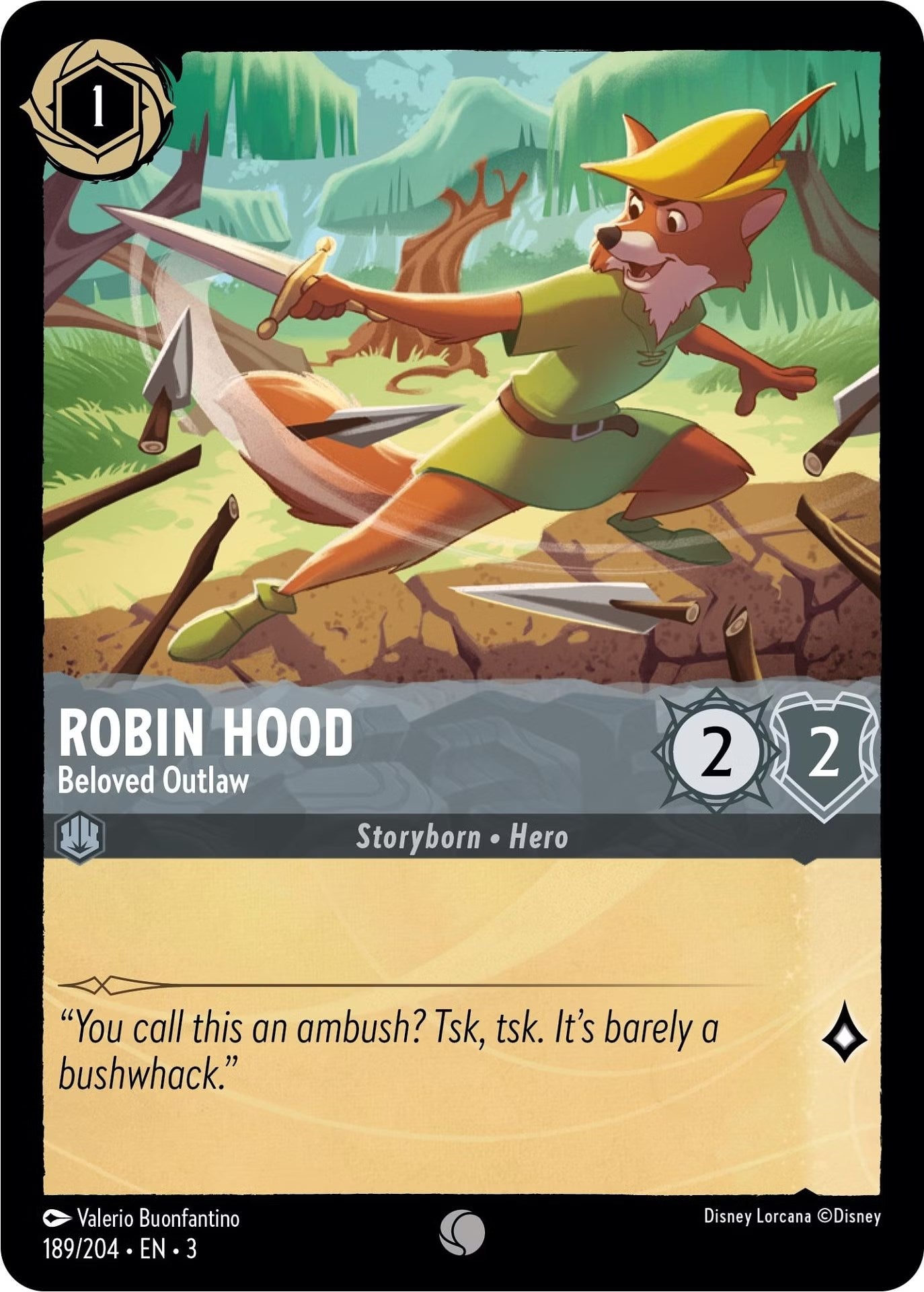 Robin Hood - Beloved Outlaw (189/204) [Into the Inklands] | Cards and Coasters CA