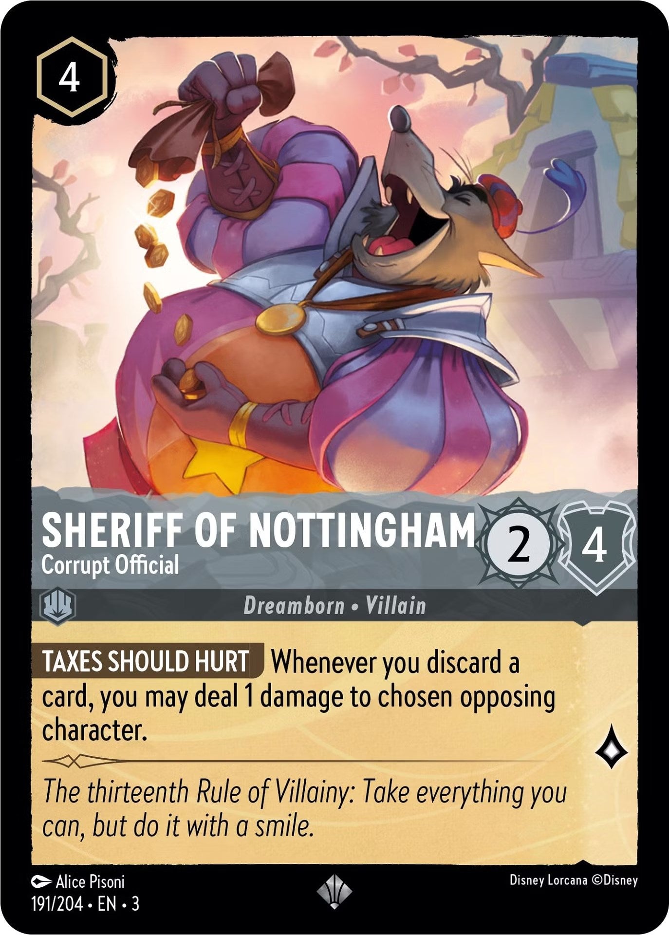 Sheriff of Nottingham - Corrupt Official (191/204) [Into the Inklands] | Cards and Coasters CA