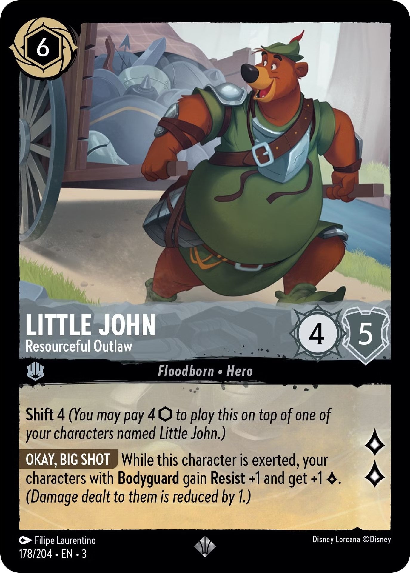 Little John - Resourceful Outlaw (178/204) [Into the Inklands] | Cards and Coasters CA