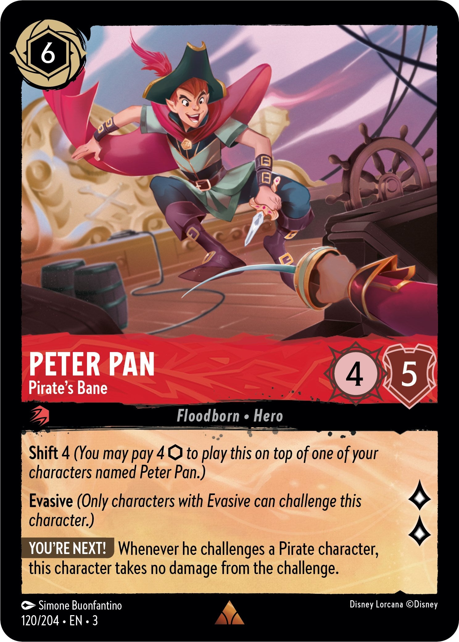 Peter Pan - Pirate's Bane (120/204) [Into the Inklands] | Cards and Coasters CA