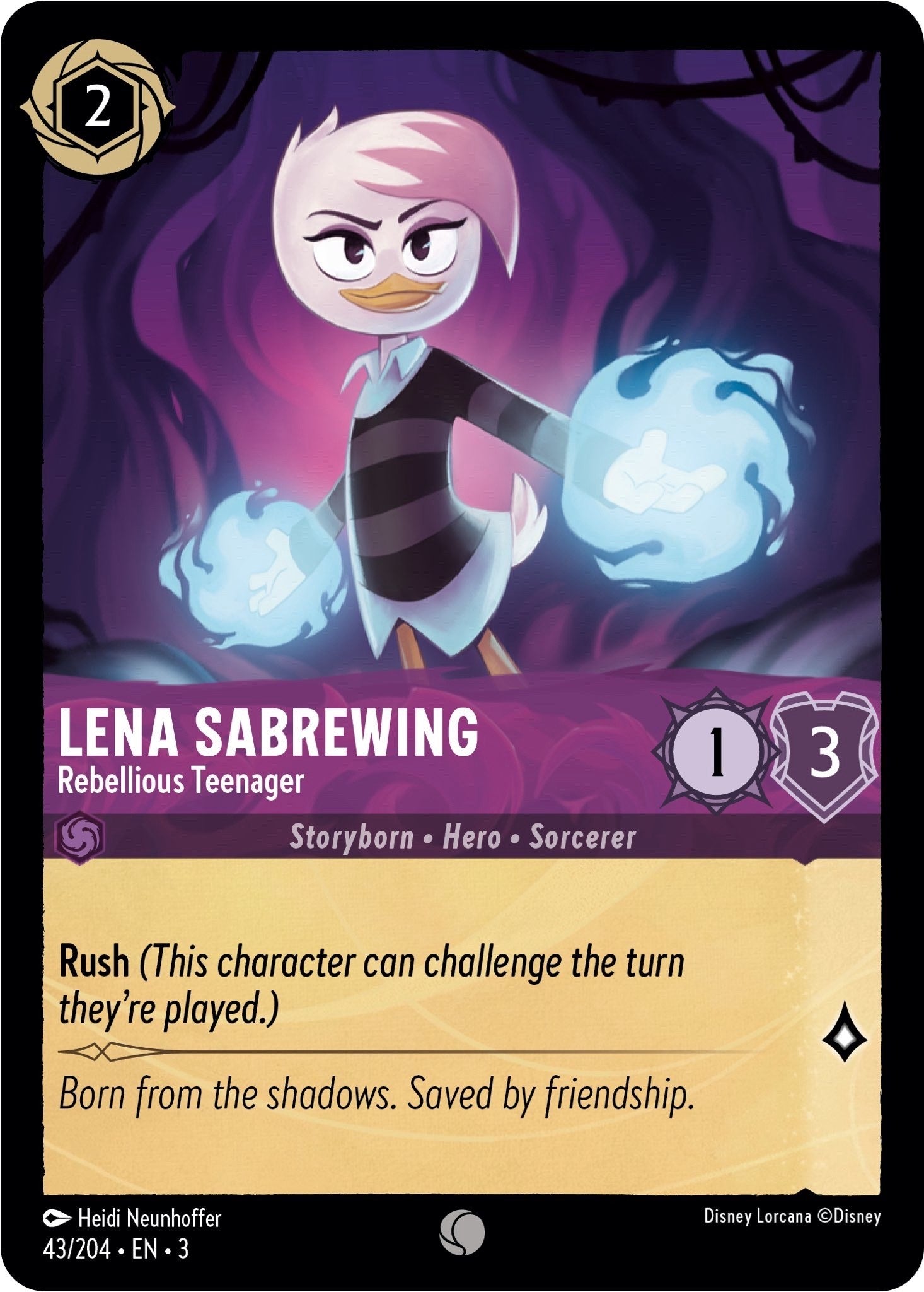 Lena Sabrewing - Rebellious Teenager (43/204) [Into the Inklands] | Cards and Coasters CA