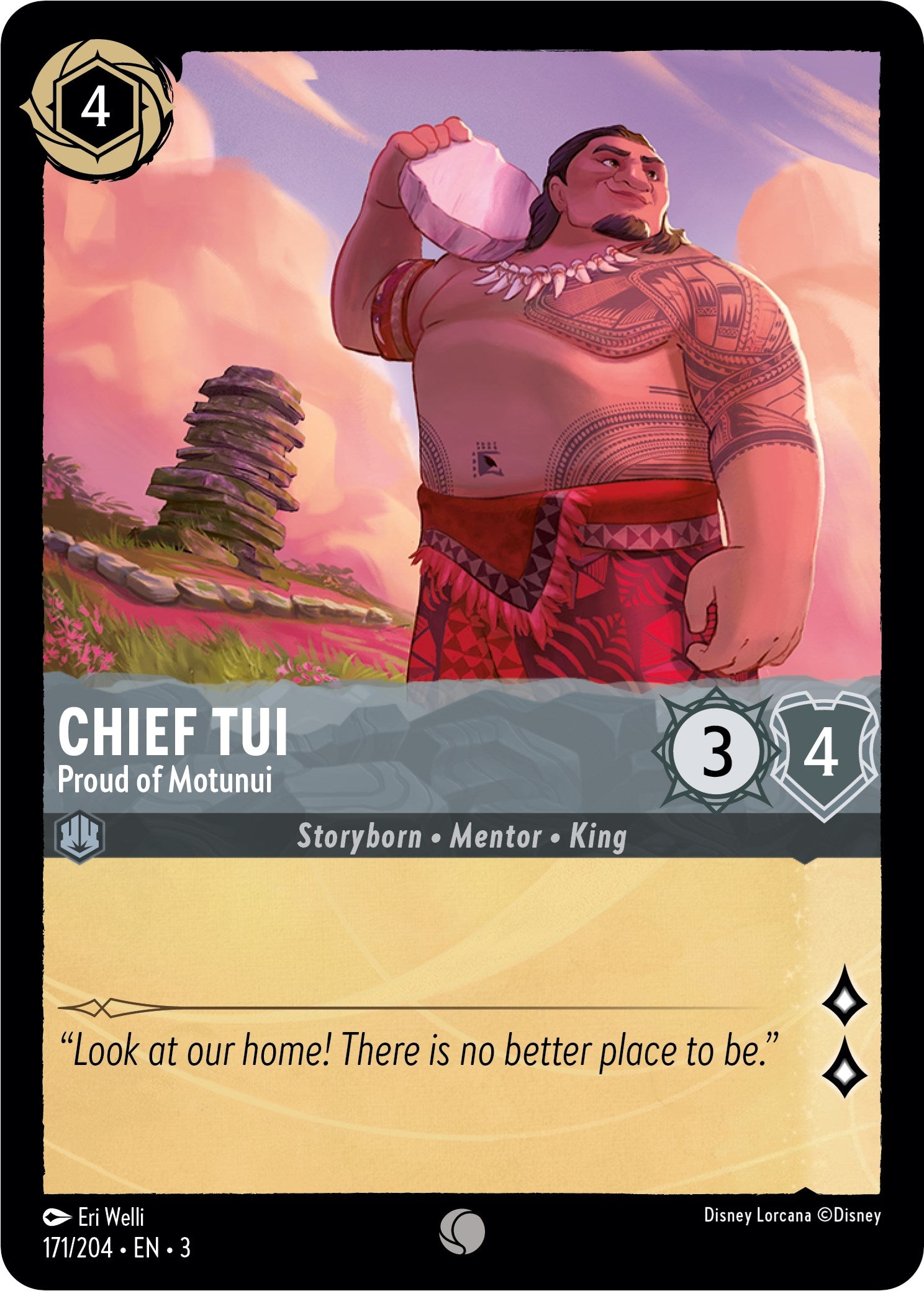 Chief Tui - Proud of Motunui (171/204) [Into the Inklands] | Cards and Coasters CA