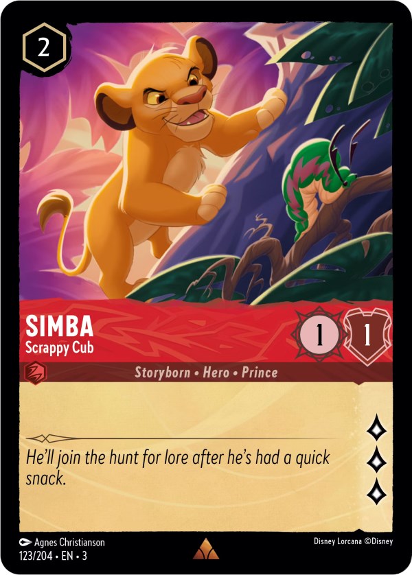 Simba - Scrappy Cub (123/204) [Into the Inklands] | Cards and Coasters CA