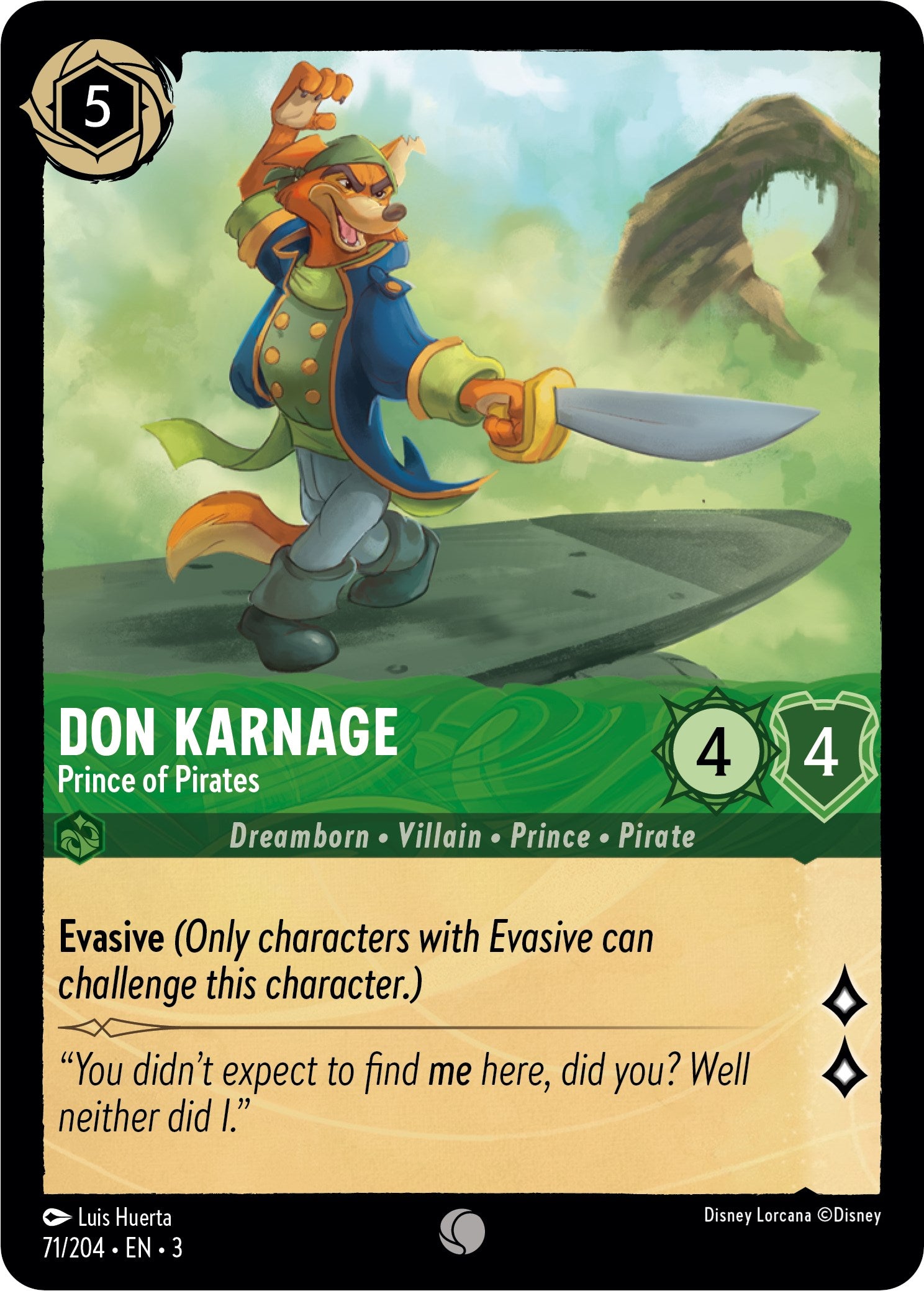 Don Karnage - Prince of Pirates (71/204) [Into the Inklands] | Cards and Coasters CA